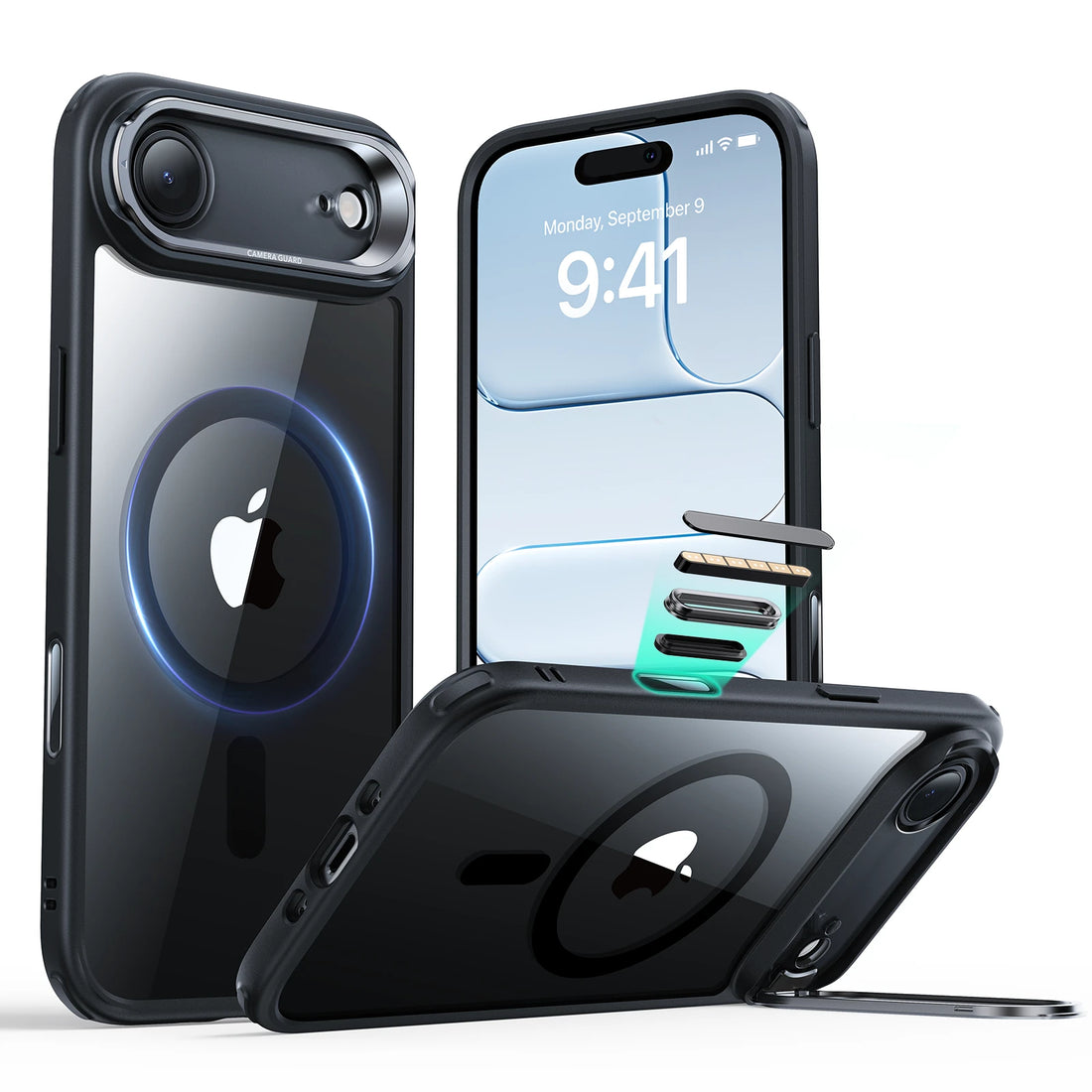 iPhone Air Classic Hybrid Magnetic Case (Camera Control, Stash Stand) - Clear Black ESR ESR
