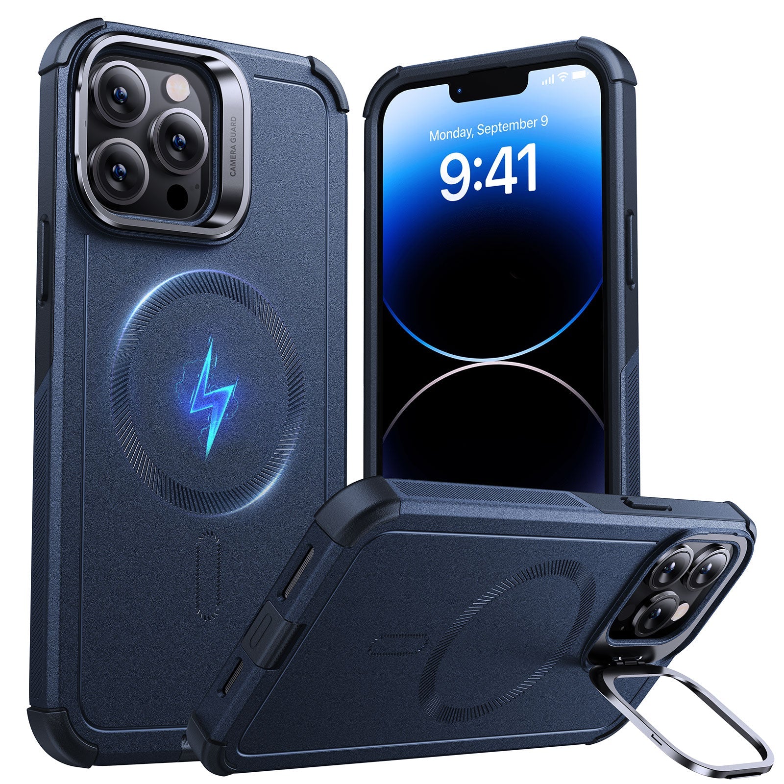 iPhone 13 Pro Cyber Tough Magnetic Case (Stash Stand) - Dark Blue ESR ESR