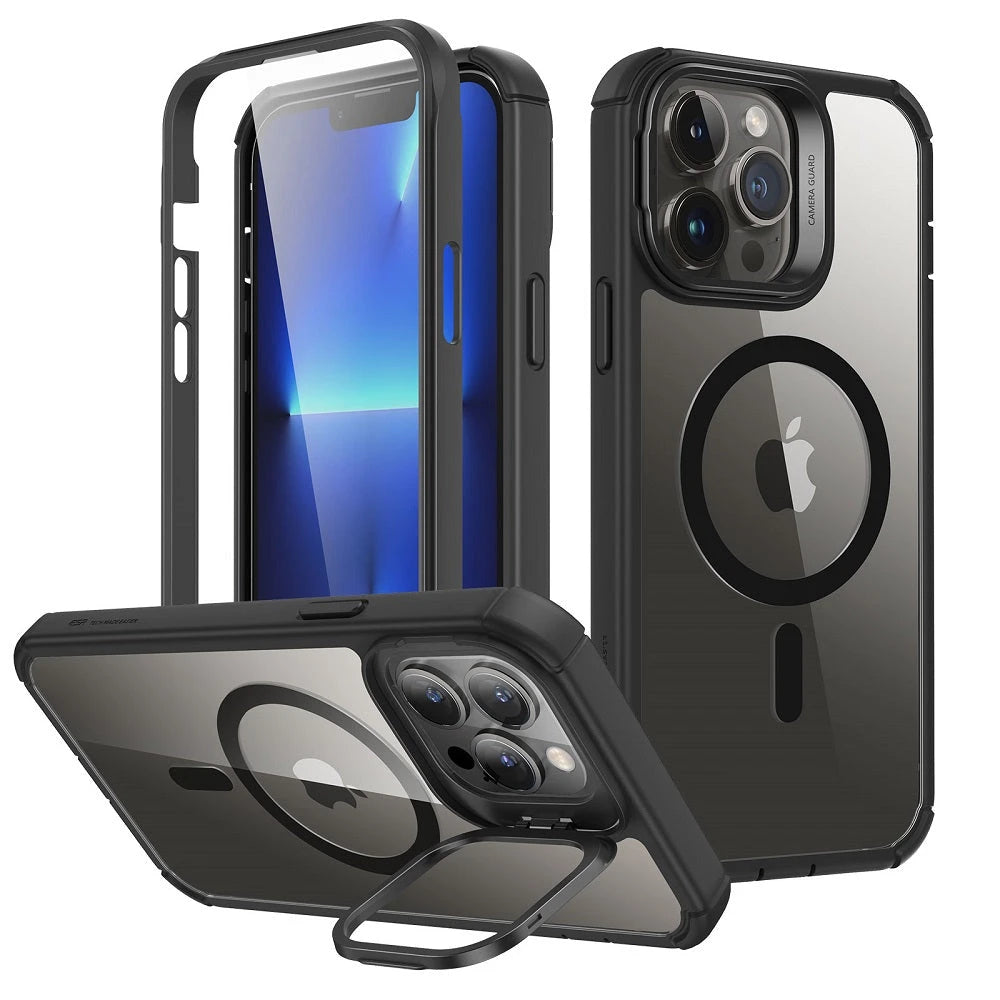 iPhone 13 Pro Max Armor Tough Case with Stash Stand (HaloLock) - Clear Black ESR ESR