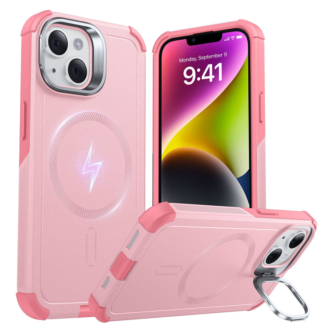 iPhone 14/13 Cyber Tough Magnetic Case (Stash Stand) - Pink ESR ESR