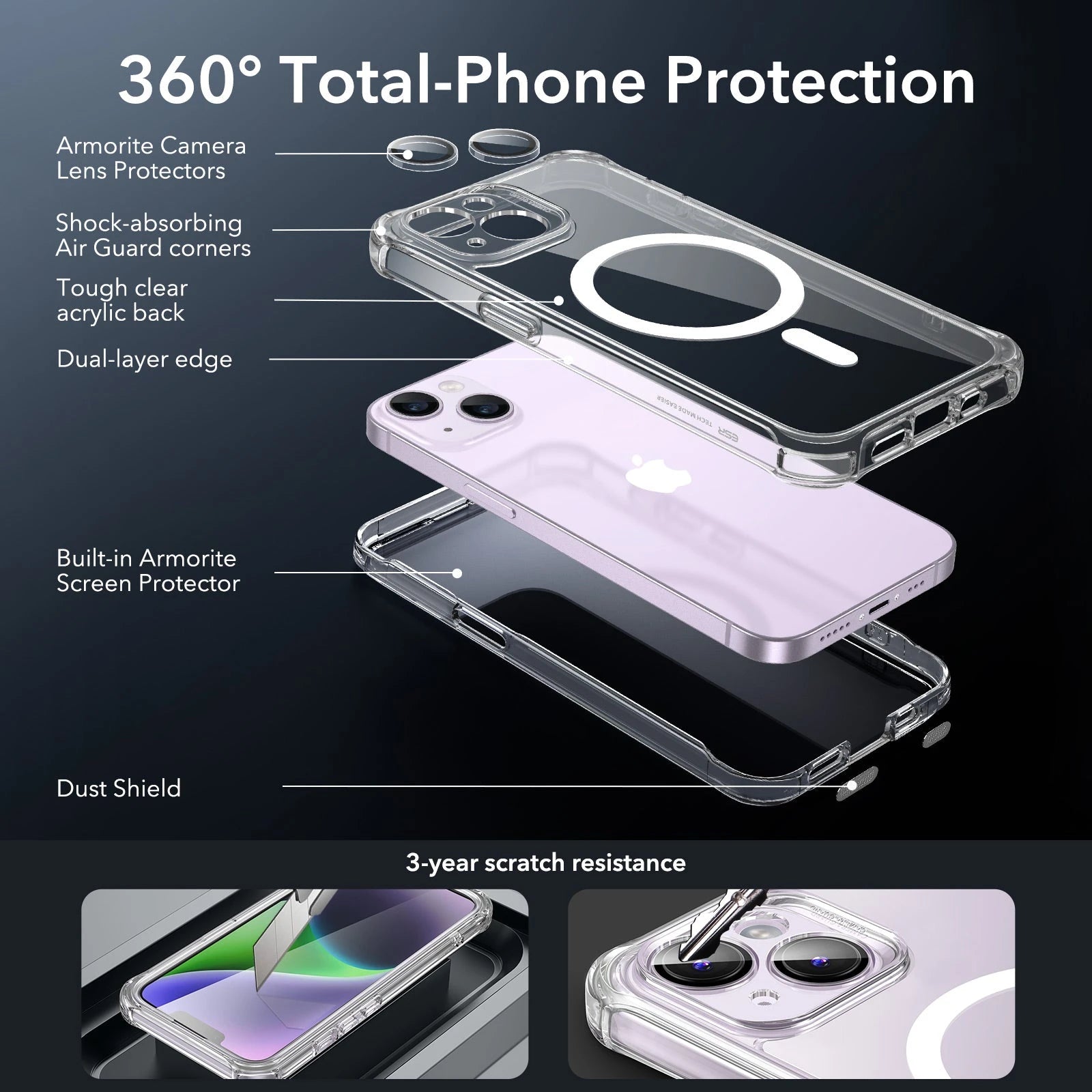iPhone 14 Armor Tough Case (HaloLock) - Clear ESR ESR