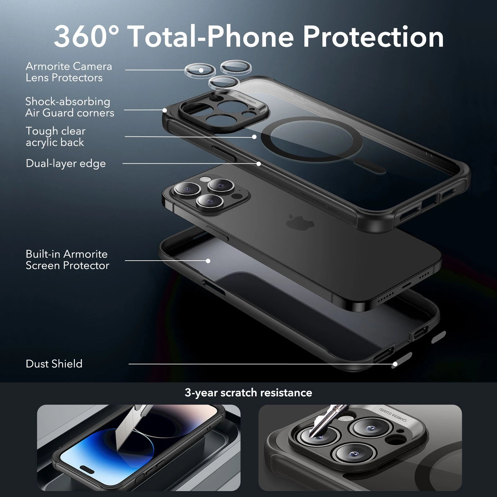 iPhone 14 Pro Max Armor Tough Case (HaloLock) - Clear Black ESR ESR