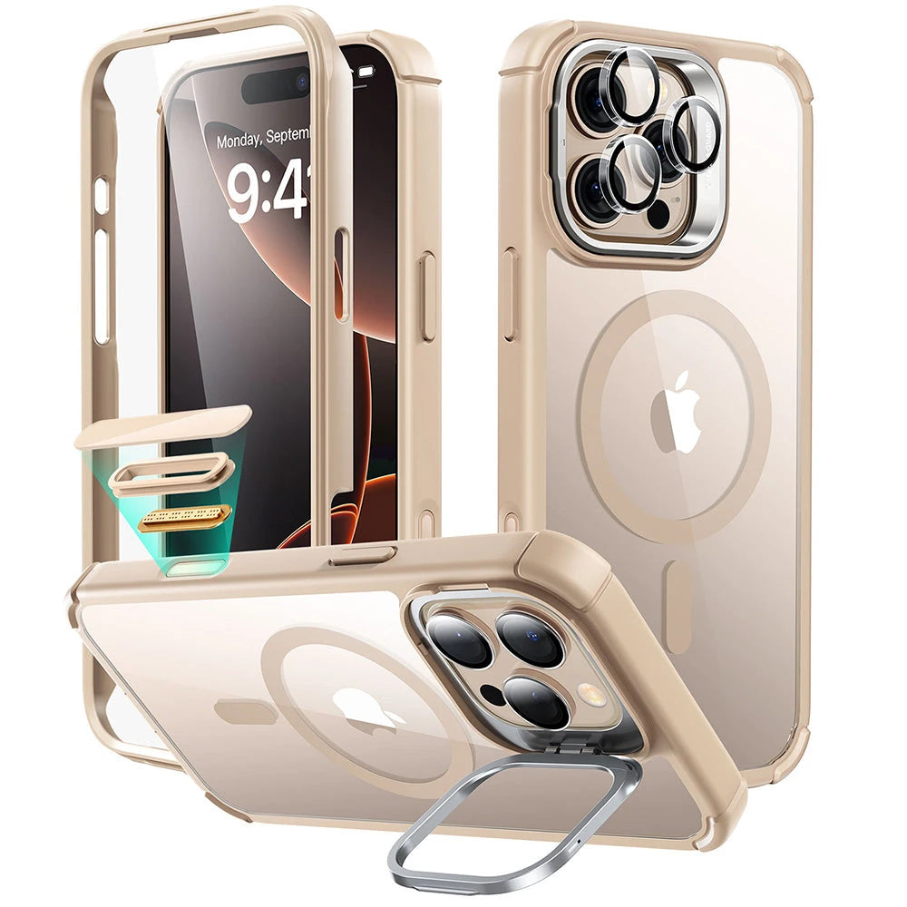 iPhone 16 Pro Max Armor Tough Magnetic Case (Camera Control, Stash Stand) - Desert Titanium ESR ESR