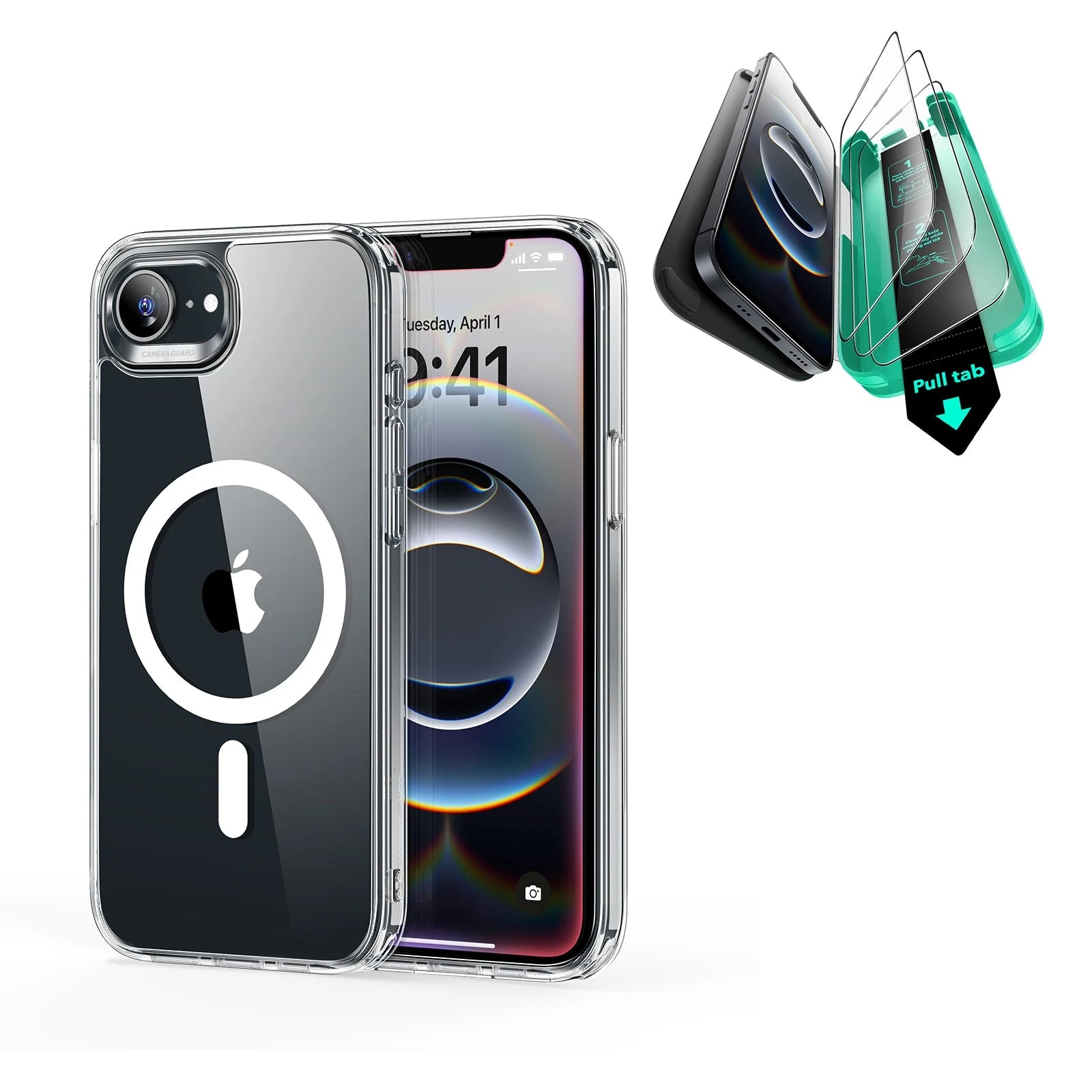 iPhone 16e HaloLock Classic Hybrid Case Protection Bundle - Clear iPhone 16e HaloLock Classic Hybrid Case Protection Bundle - Clear