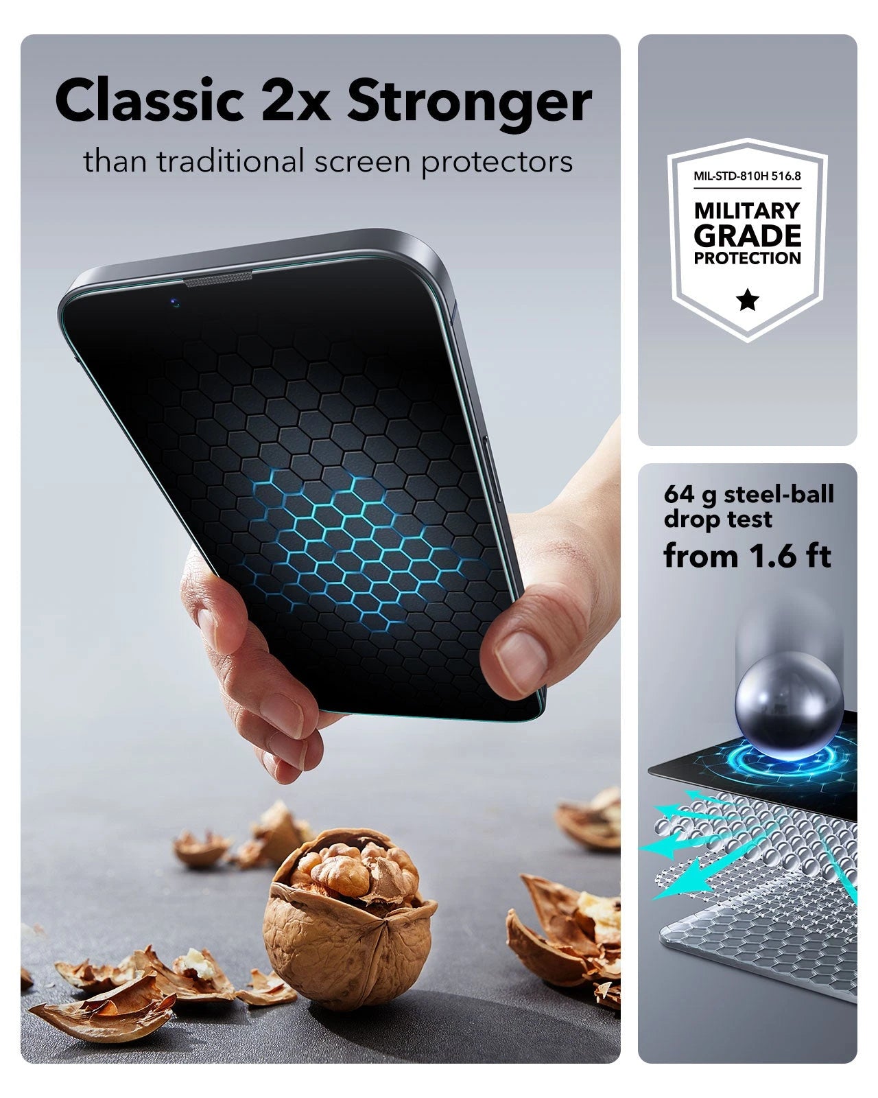 iPhone 16e UltraFit Classic Privacy Screen Protector - 3 Pack ESR ESR