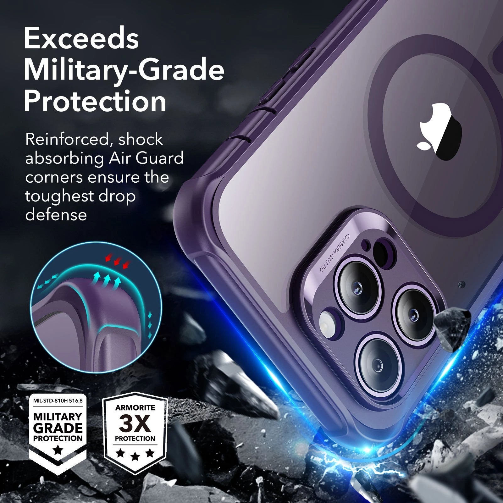 iPhone 14 Pro Max Armor Tough Case (HaloLock) - Clear Purple ESR ESR