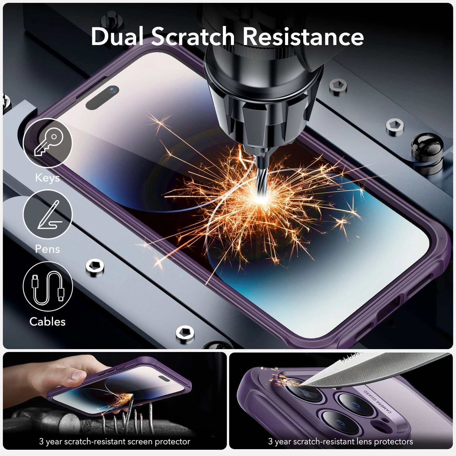 iPhone 14 Pro Max Armor Tough Case (HaloLock) - Clear Purple ESR ESR