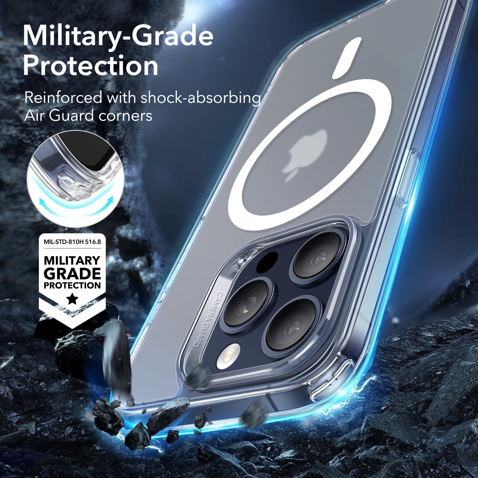 iPhone 15 Pro Classic Hybrid Case (HaloLock) - Frosted Clear ESR ESR