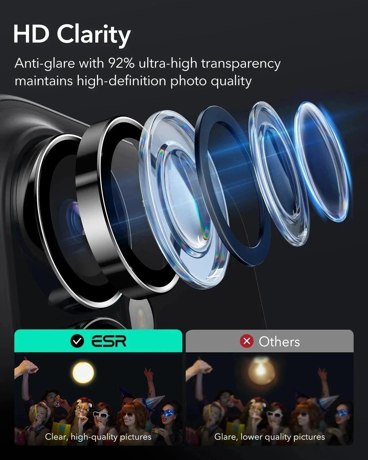 iPhone 16 Classic Hybrid Magnetic Case (Camera Control) & Screen Protection Bundle - Clear ESR ESR