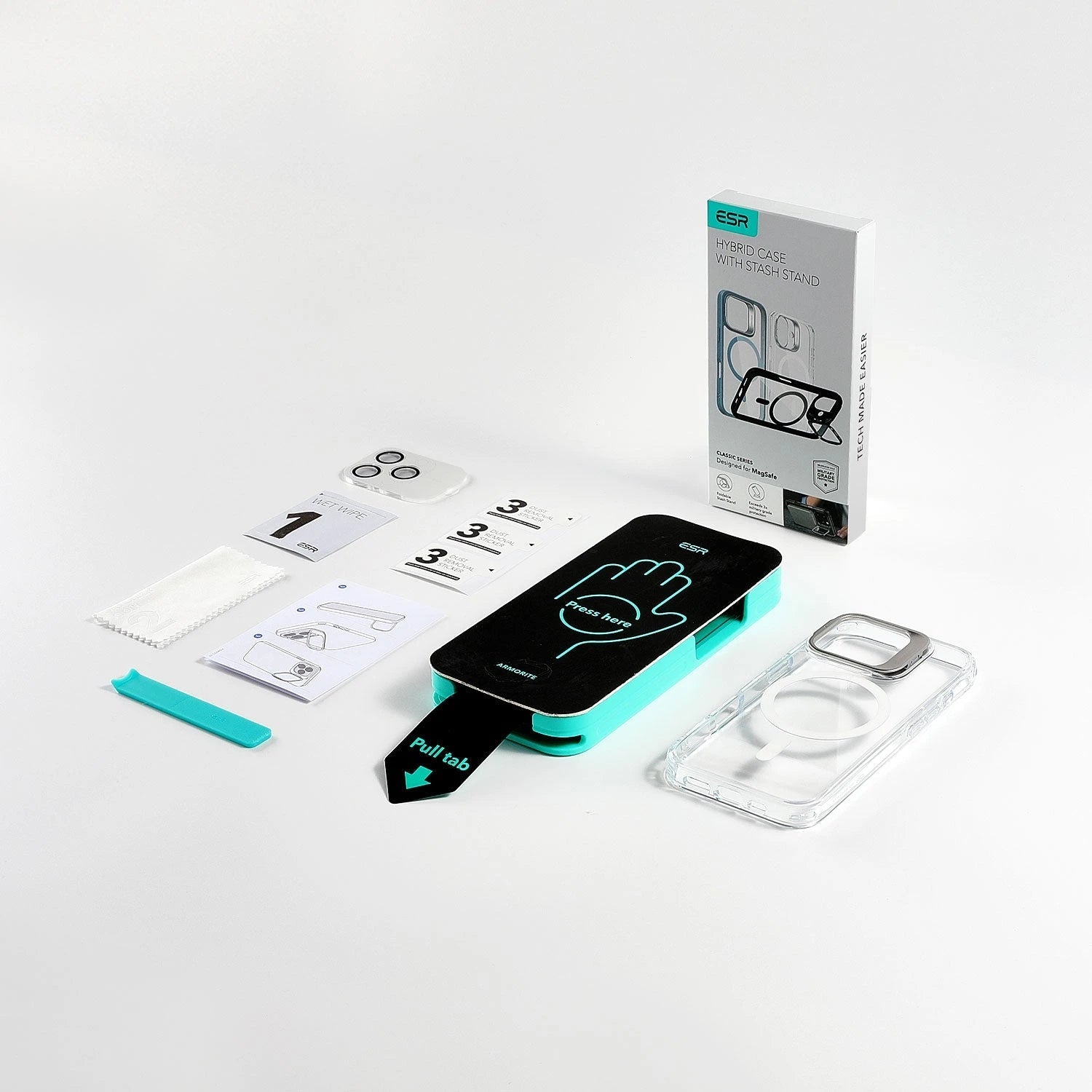 iphone 16 pro clear magsafe case with screen protector