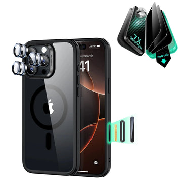iPhone 16 Pro Classic Hybrid Magnetic Case (Camera Control) & Privacy Screen Protector Bundle - Clear Black ESR ESR