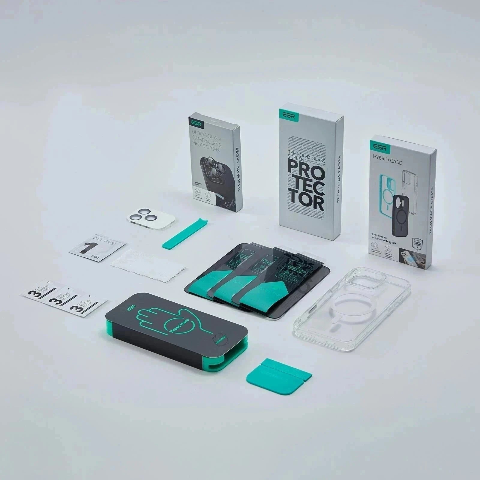 iPhone 16 Pro Classic Hybrid Magnetic Case (Camera Control) & Privacy Screen Protector Bundle - Clear ESR ESR