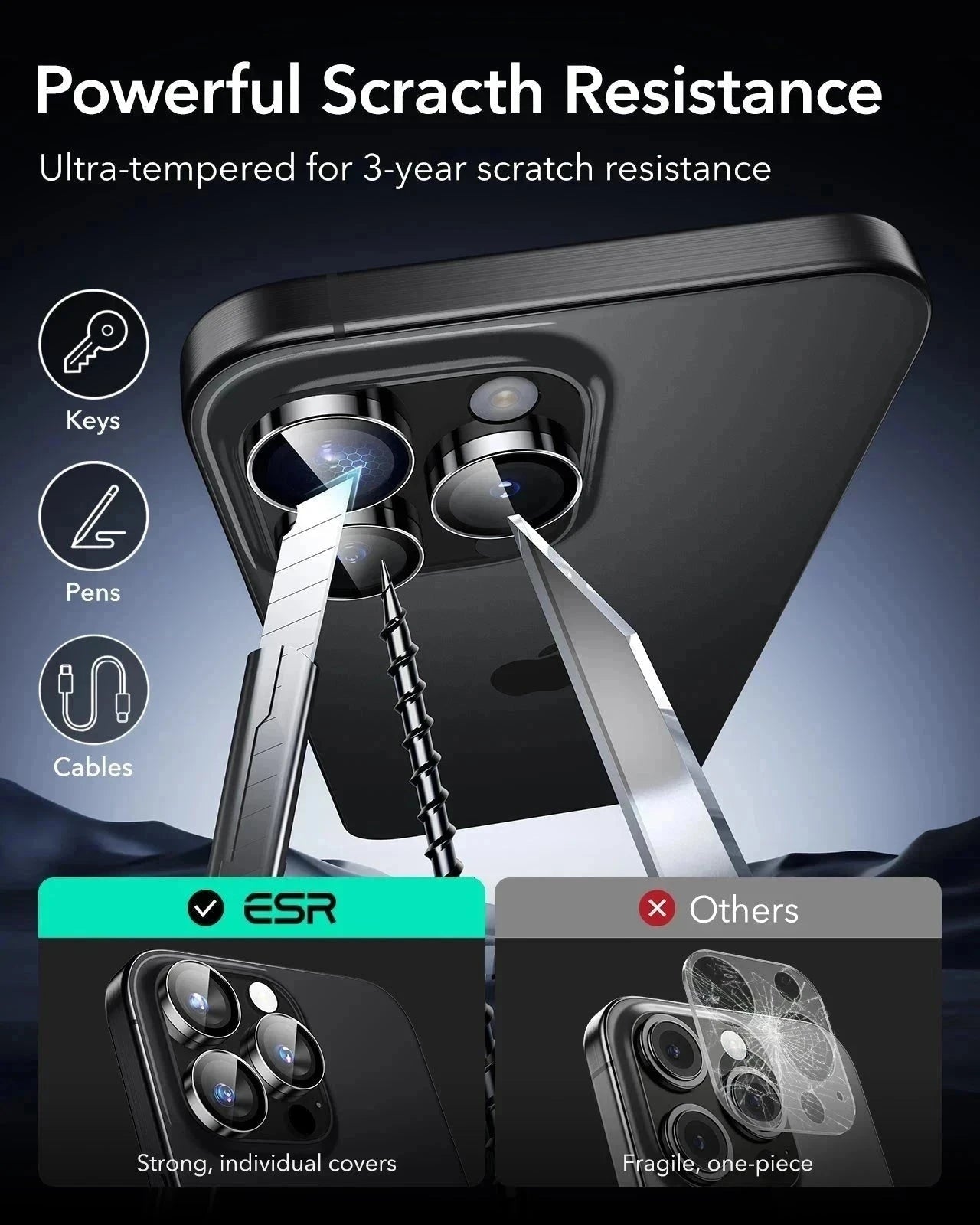 iPhone 16 Pro Classic Hybrid Magnetic Case (Camera Control) & Privacy Screen Protector Bundle - Clear ESR ESR