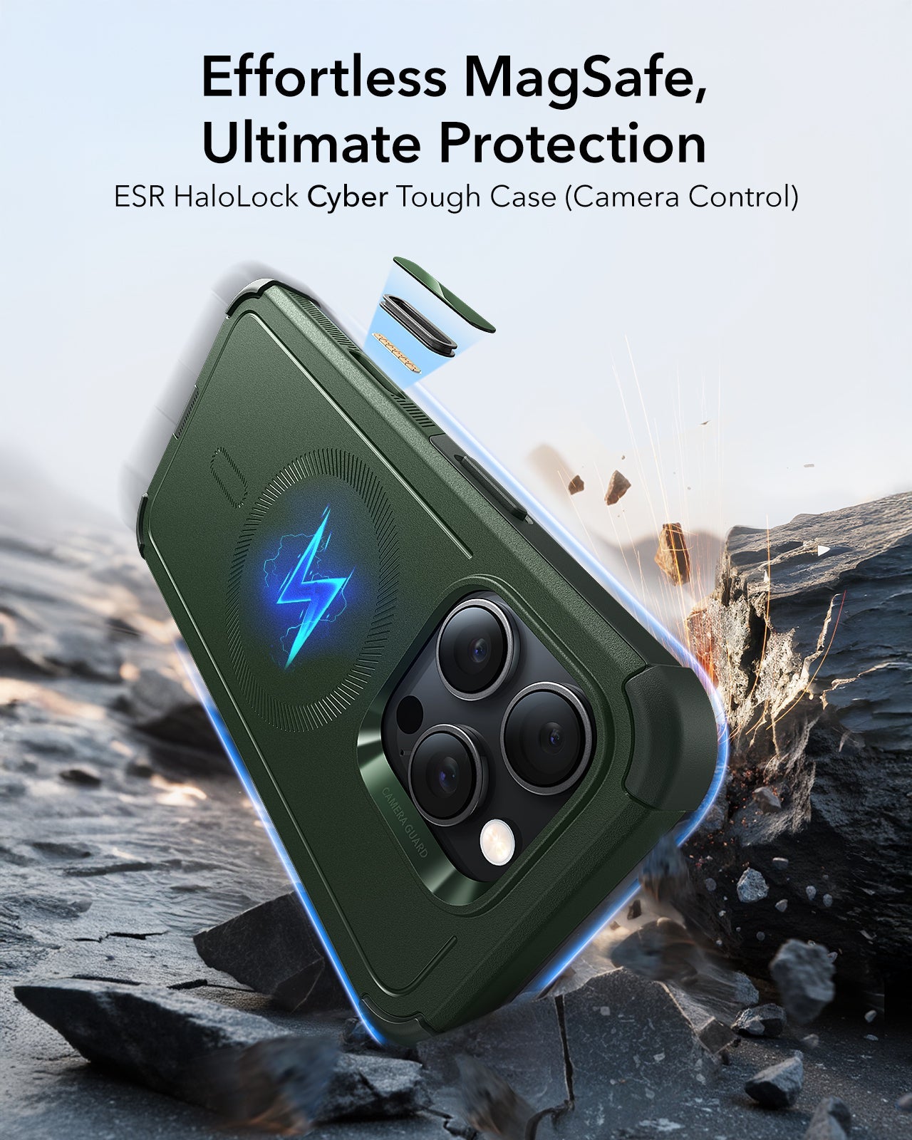 iPhone 16 Pro Cyber Tough Magnetic Case (Camera Control) - Army Green ESR ESR