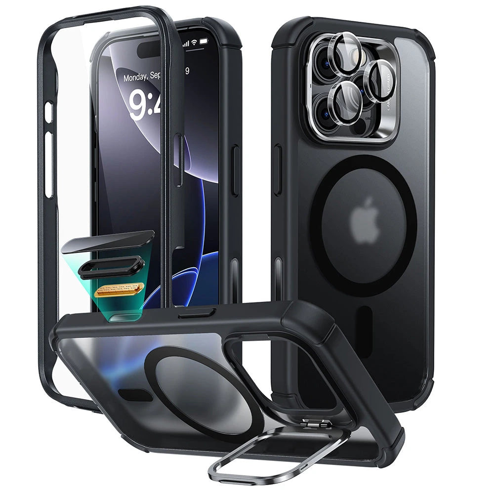 iPhone 16 Pro Armor Tough Magnetic Case (Camera Control, Stash Stand) - Frosted Black ESR ESR