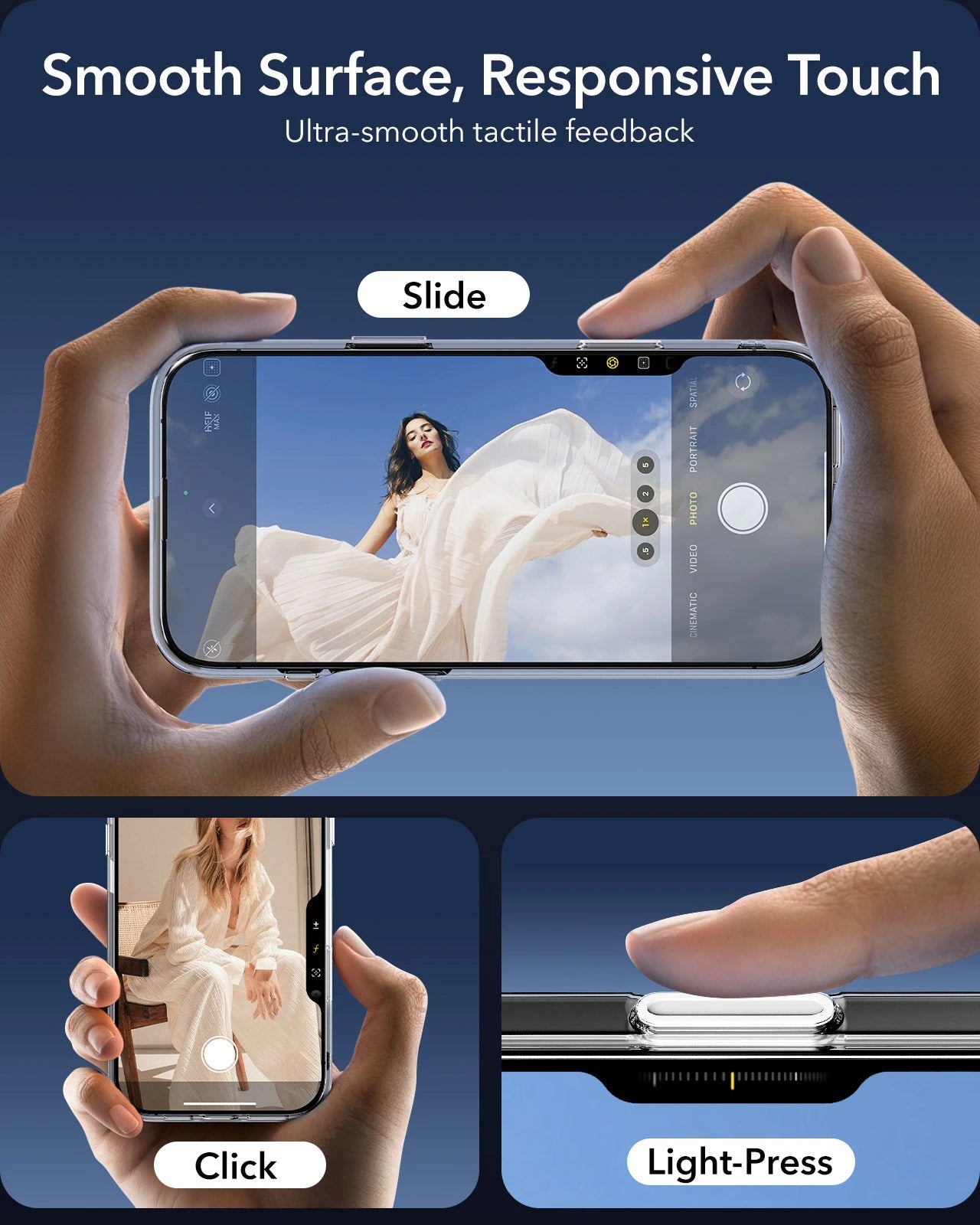 iPhone 16 Pro Max HaloLock Classic Hybrid Case (Camera Control) - Clear Shimmer ESR ESR