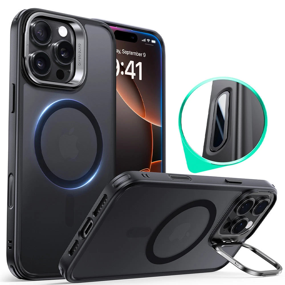 iPhone 16 Pro Max HaloLock Classic Hybrid Case (Camera Control, Stash Stand) - Frosted Black ESR ESR