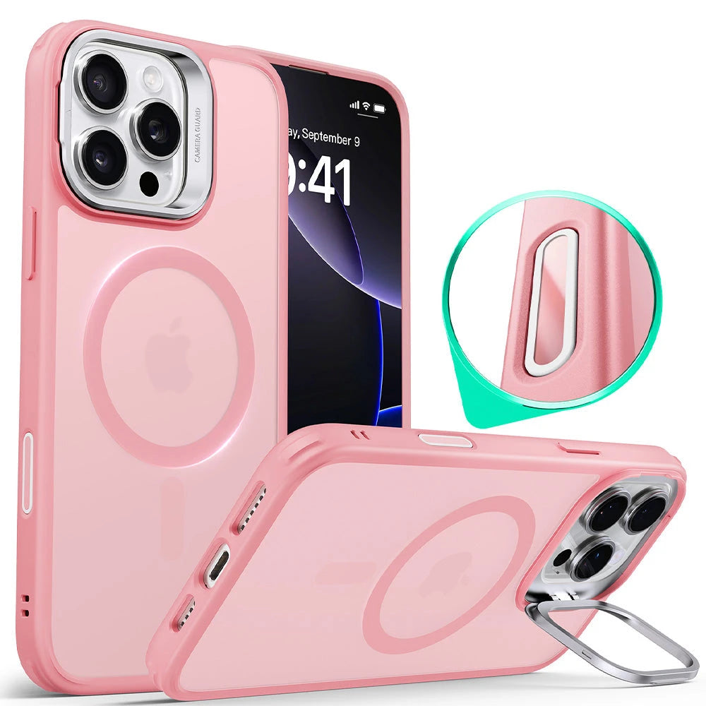 iPhone 16 Pro Max HaloLock Classic Hybrid Case (Camera Control, Stash Stand) - Frosted Pink ESR ESR