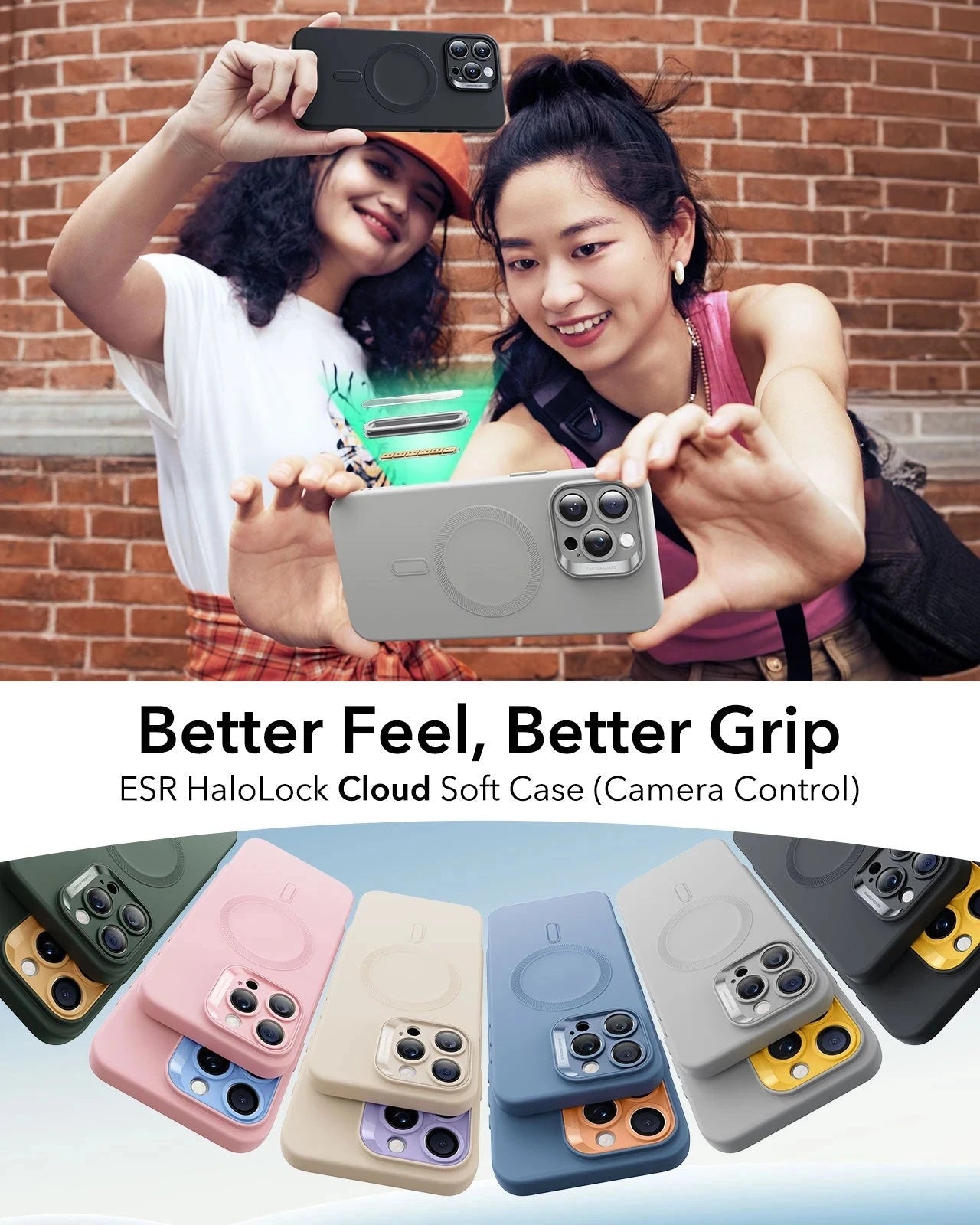 iPhone 16 Pro Max Cloud Soft Magnetic Case (Camera Control) - Grey ESR ESR