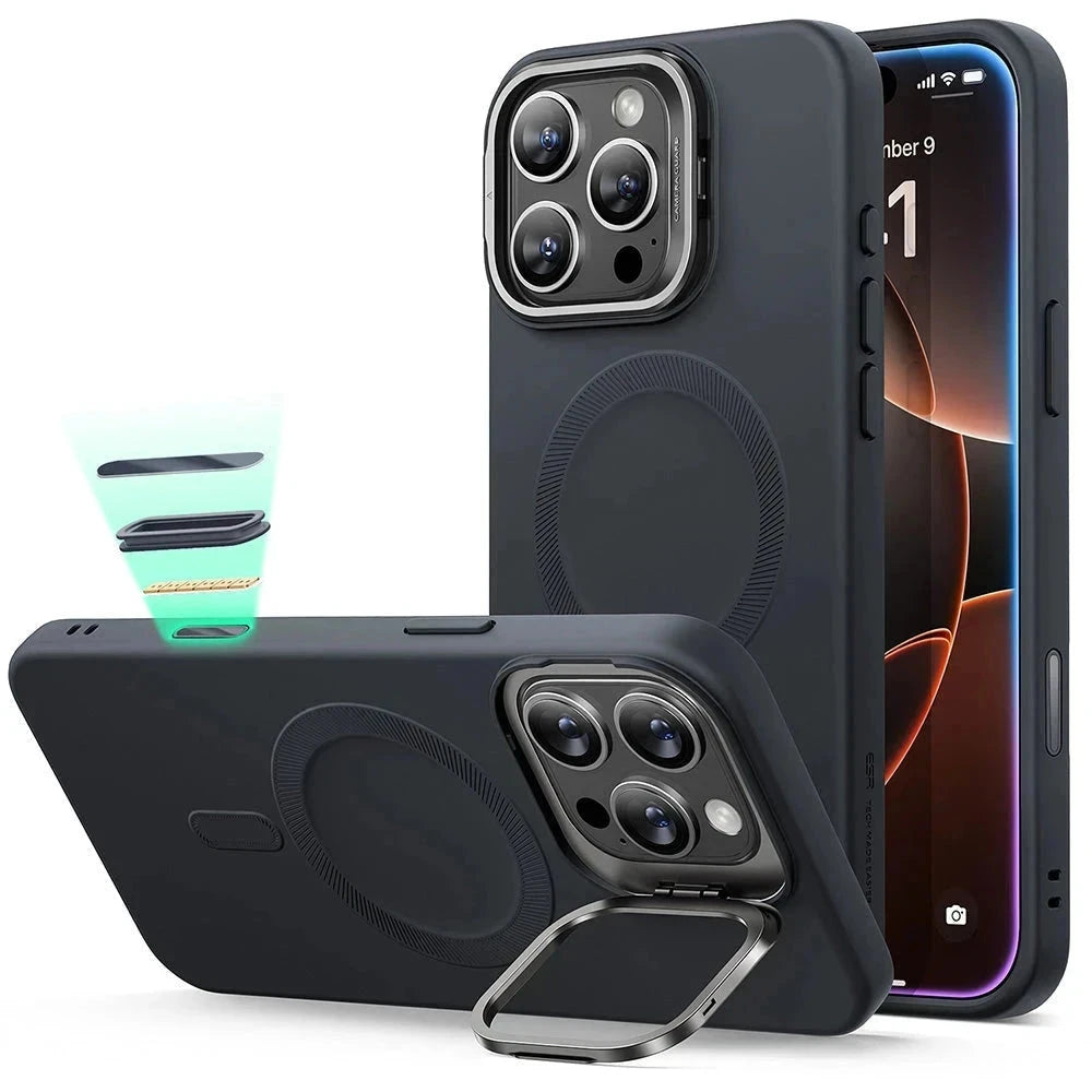 iPhone 16 Pro Max Cloud Soft Magnetic Case (Camera Control, Stash Stand) - Black ESR ESR