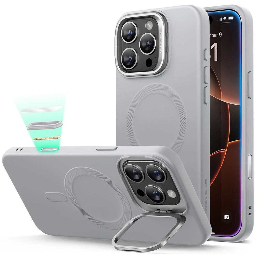 iPhone 16 Pro Max Cloud Soft Magnetic Case (Camera Control, Stash Stand) - Grey ESR ESR