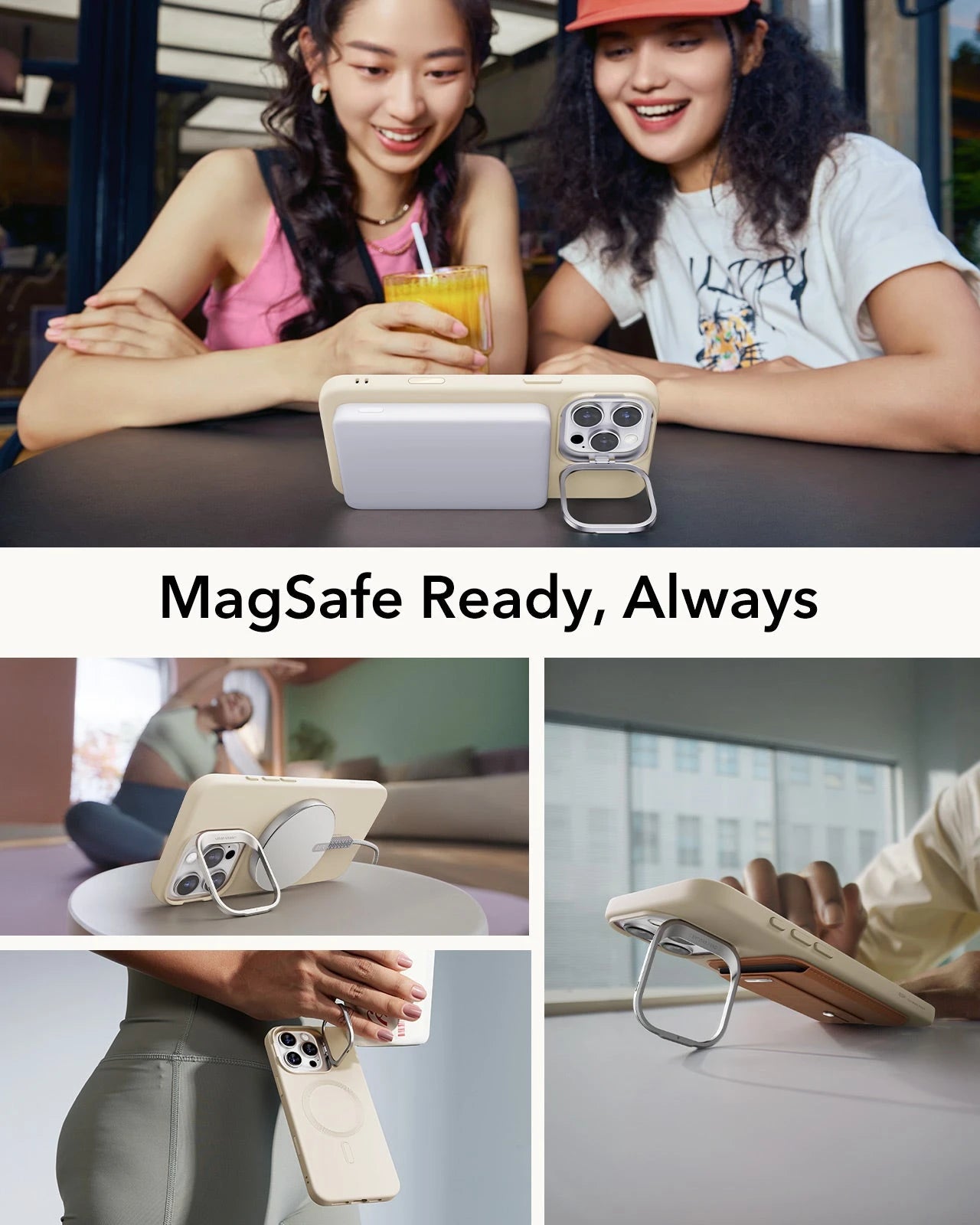 iPhone 16 Pro Max Cloud Soft Magnetic Case (Camera Control, Stash Stand) - Light Tan ESR ESR