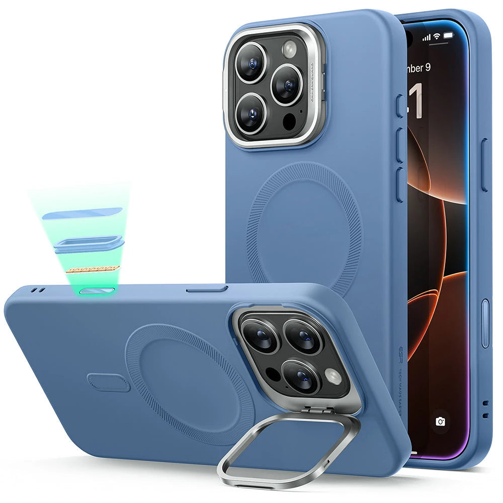 iPhone 16 Pro Max Cloud Soft Magnetic Case (Camera Control, Stash Stand) - Light Blue ESR ESR