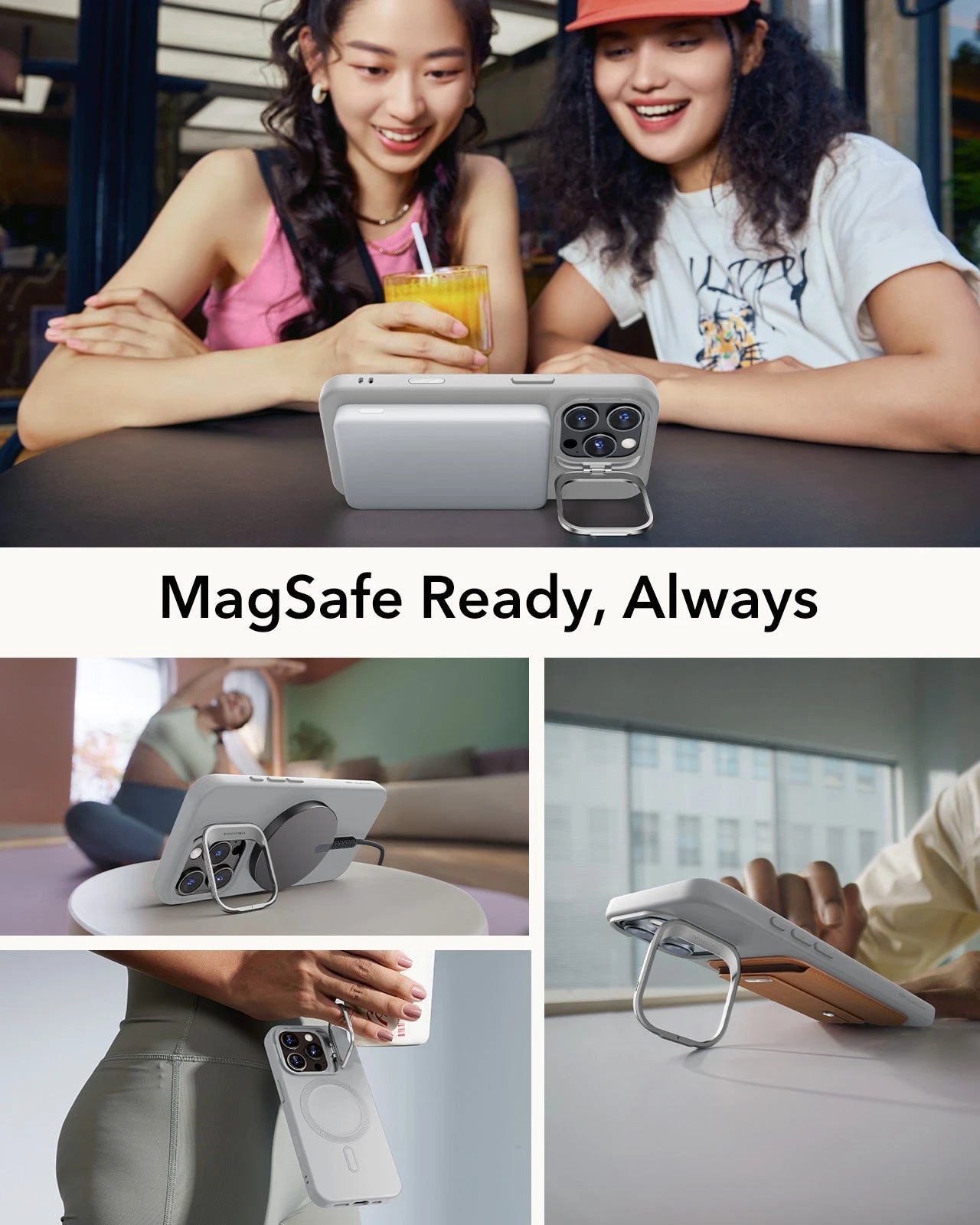 iPhone 16 Pro Cloud Soft Magnetic Case (Camera Control, Stash Stand) - Grey ESR ESR