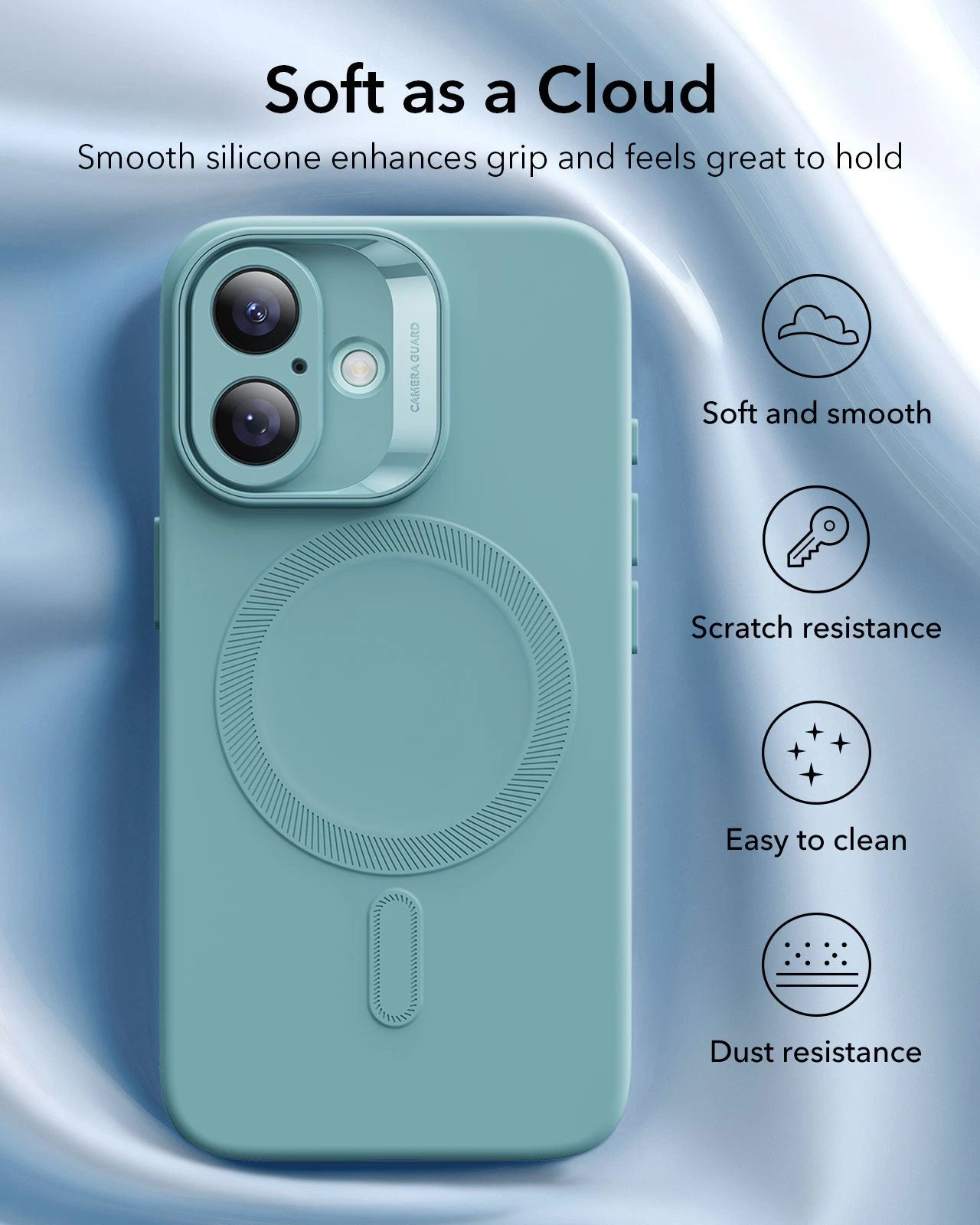 iPhone 16 Cloud Soft Magnetic Case (Camera Control) - Teal ESR ESR