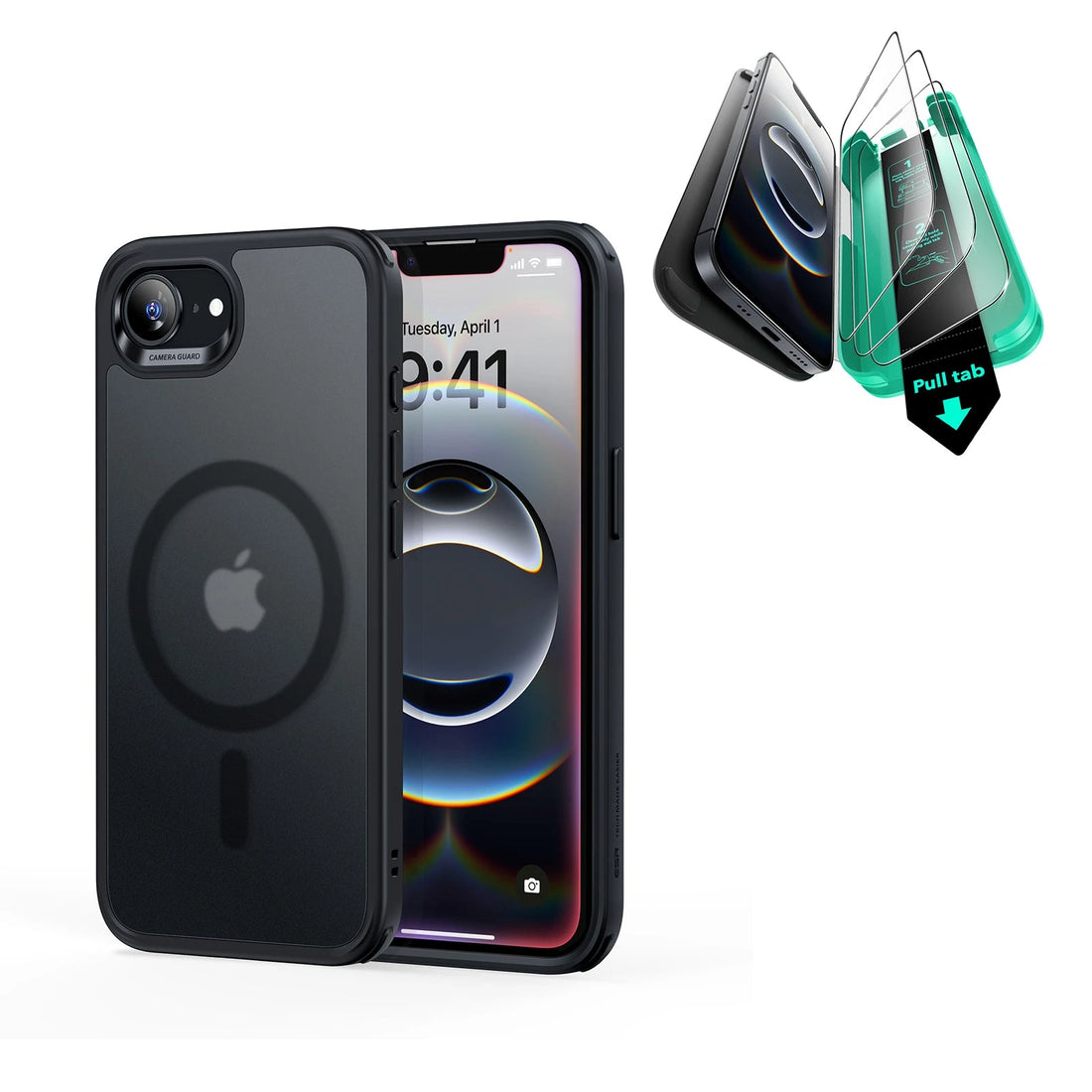 iPhone 16e HaloLock Classic Hybrid Case Protection Bundle - Frosted Black ESR ESR