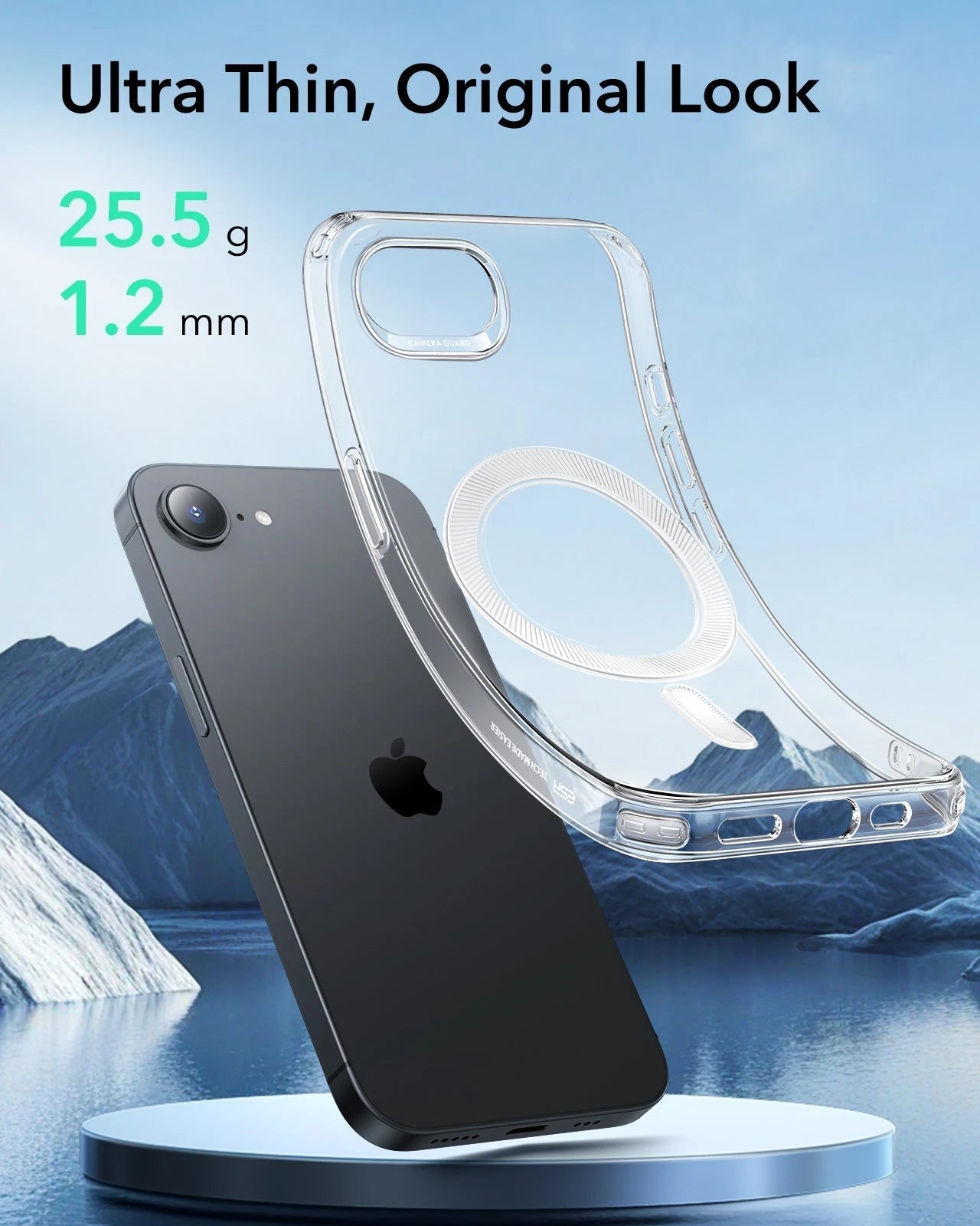 iPhone 16e HaloLock Zero Clear Case - Frosted Black ESR ESR