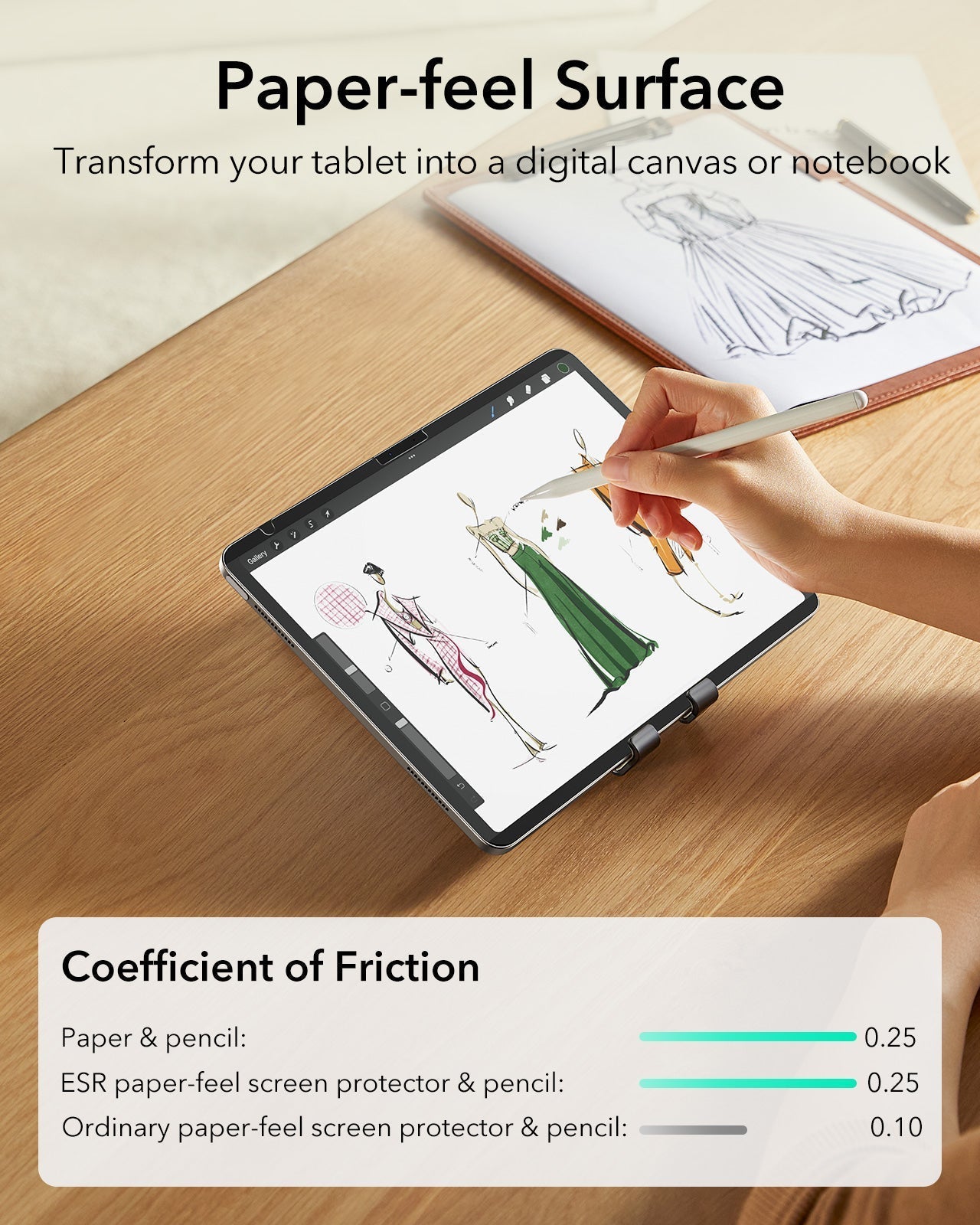 iPad 11" (A16, 2025) Rebound Magnetic Keyboard Case and Paper-Feel Screen Protector Bundle-UK Layout-Black ESR ESR