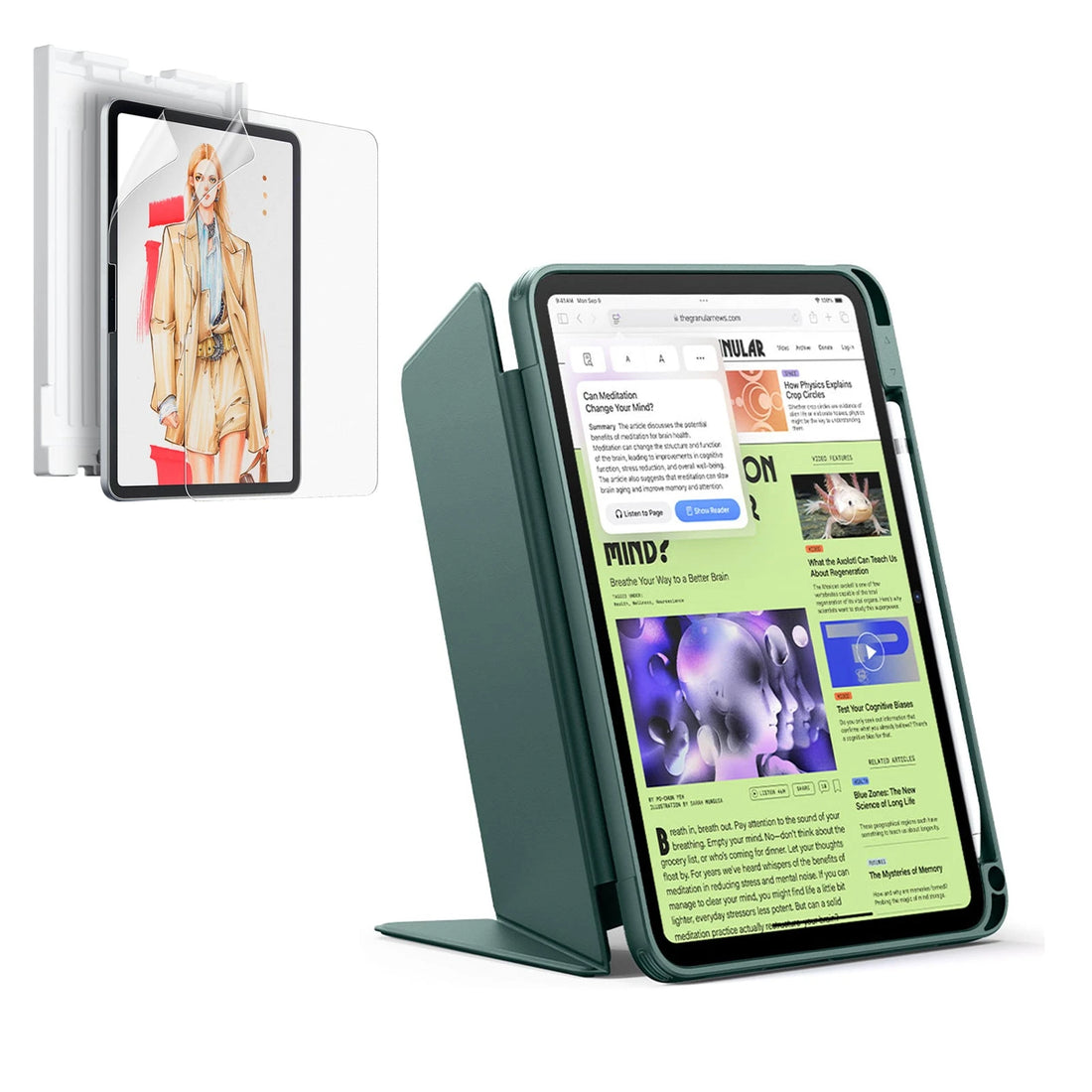 iPad 11" (A16, 2025) Flip Art Bundle - Green ESR ESR