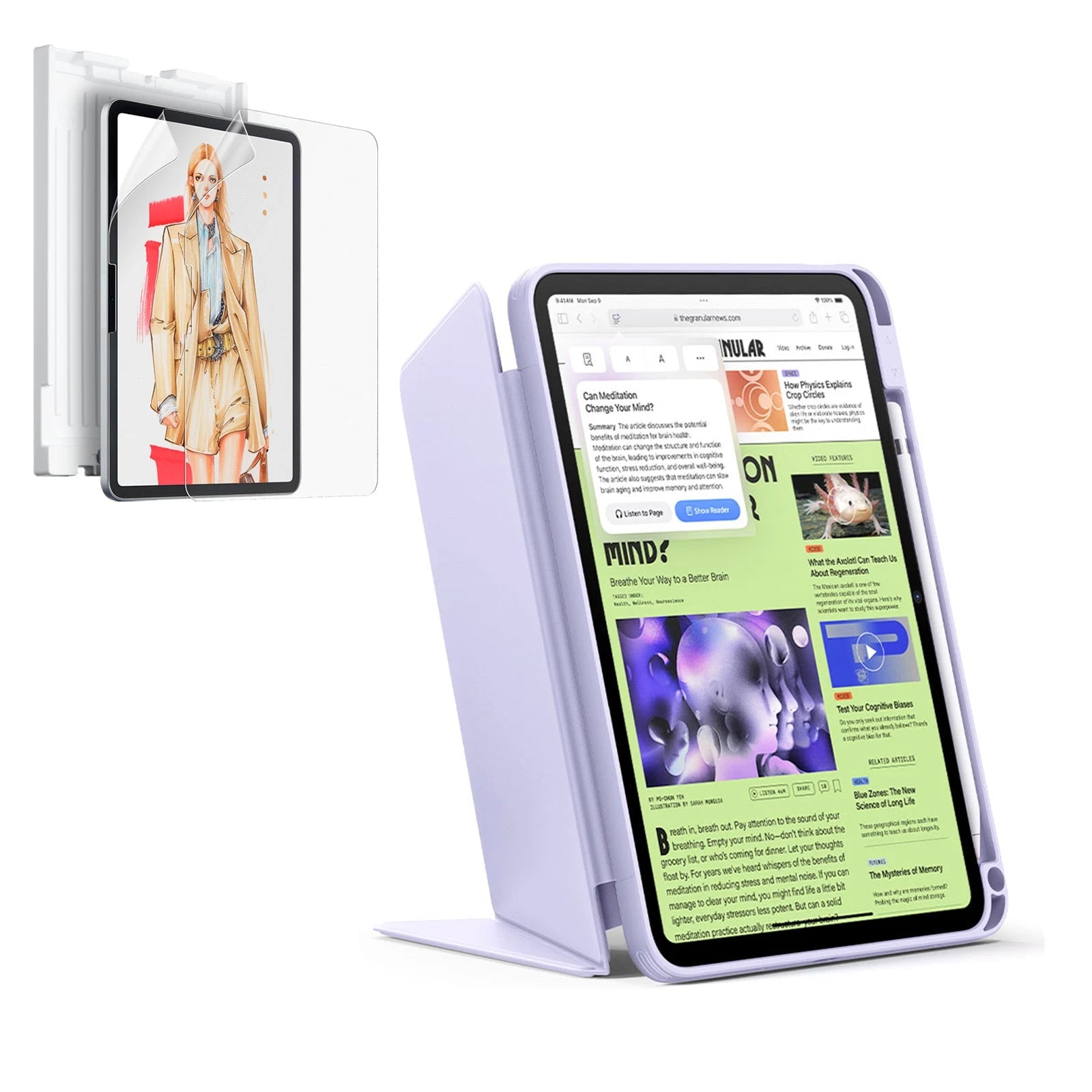 iPad 11" (A16, 2025) Flip Art Bundle - Light Purple ESR ESR