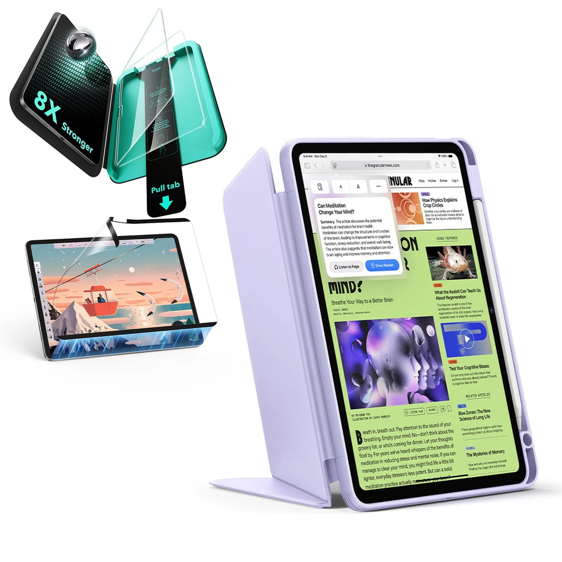 iPad Air 11" (2025) Flip Transformation Bundle - Light Purple ESR ESR