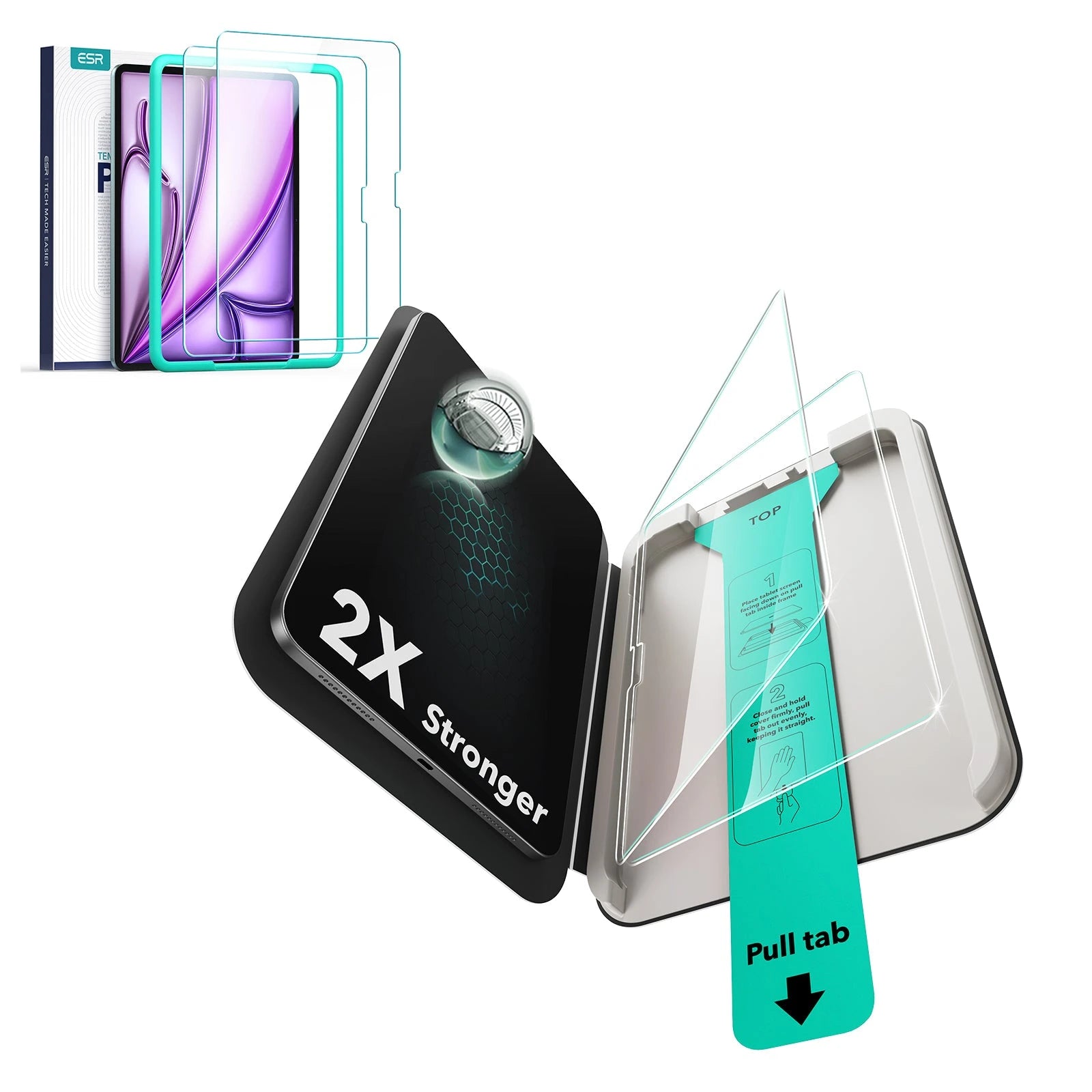 iPad Air 13" (2025) Paper-Feel Tempered-Glass Screen Protector Set - 2 Paper-Feel Tempered-Glass + 2 UltraFit Classic ESR ESR