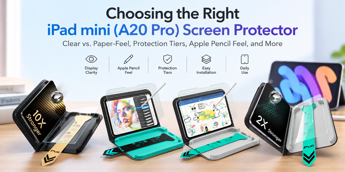 Comment choisir une protection d’écran pour iPad mini (A20 Pro) : transparente ou effet papier ?
