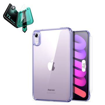 iPad mini (A20 Pro) Classic Hybrid Back Protection Bundle - Clear Purple