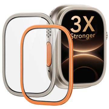Protecteur d’écran Armorite® Pro (Cadre) pour Apple Watch Ultra 3 - Titanium / Orange