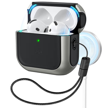 Coque magnétique Hybride Orbit pour AirPods 5 - Titanium