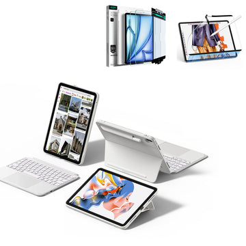 iPad Air 11" (M4) 2026 Shift Tastatur-Hülle (abnehmbar) Schutz Paper-Feel Bundle - DE Layout - White