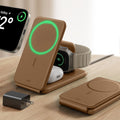 15W 3-in-1 Travel Wireless Charging Set - Brown - US Plug ESR ESR