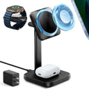 15W 3-in-1 Wireless Charging Station with CryoBoost (HaloLock) - Black - US Plug