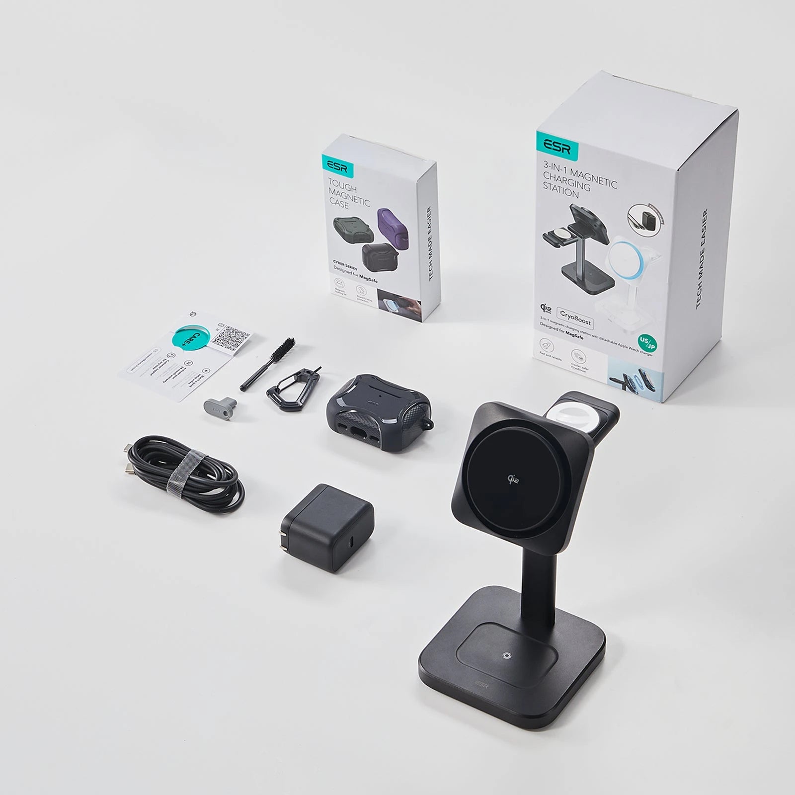 15W-3-in-1-Wireless-Charging-Station-with-CryoBoost-_HaloLock_-and-AirPods-Pro-3-Cyber-Tough-Case-Bundle-Black-US-Plug-ESR-239484271