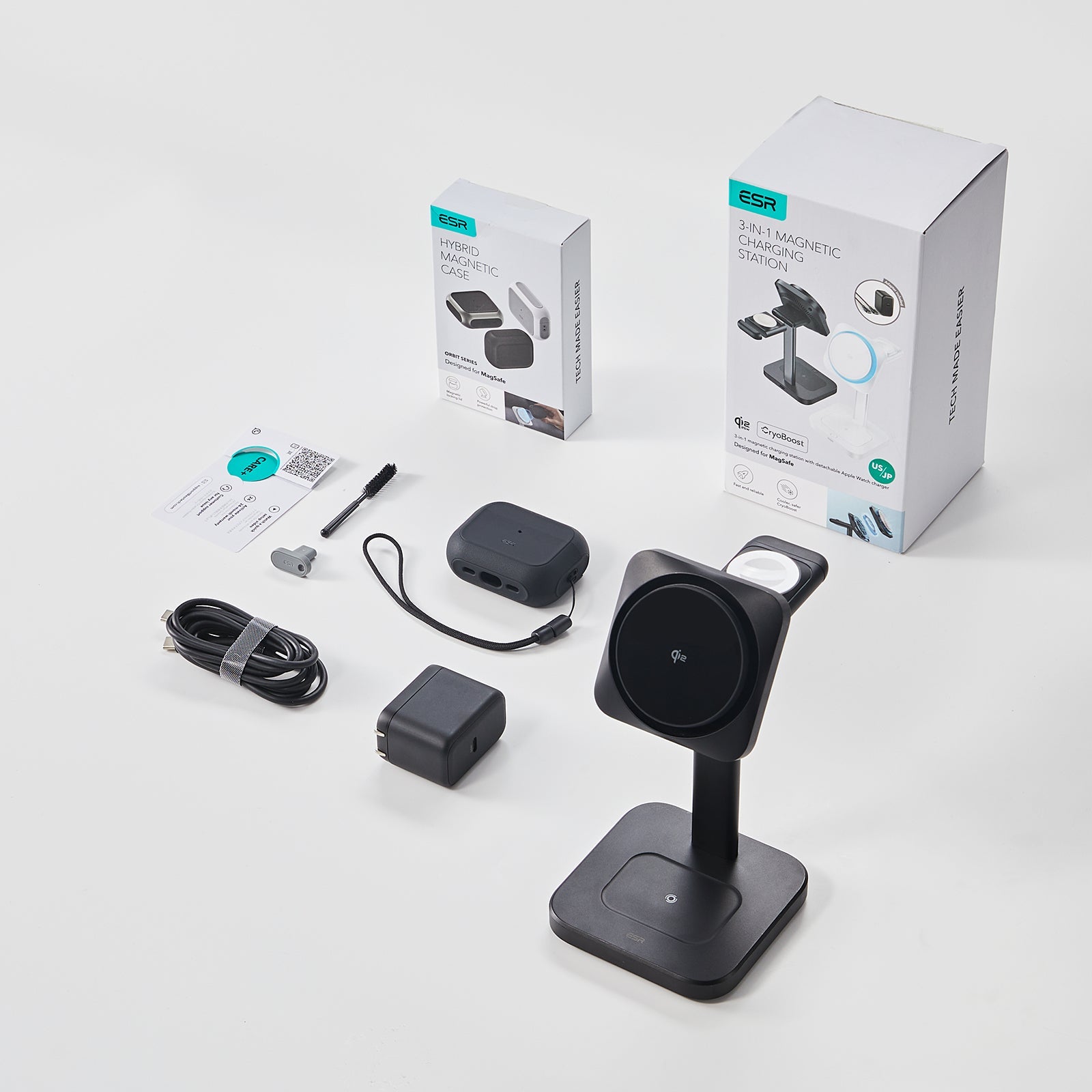 15W-3-in-1-Wireless-Charging-Station-with-CryoBoost-_HaloLock_-and-AirPods-Pro-3-Orbit-Hybrid-Case-Bundle-Black-US-Plug-ESR-239468919