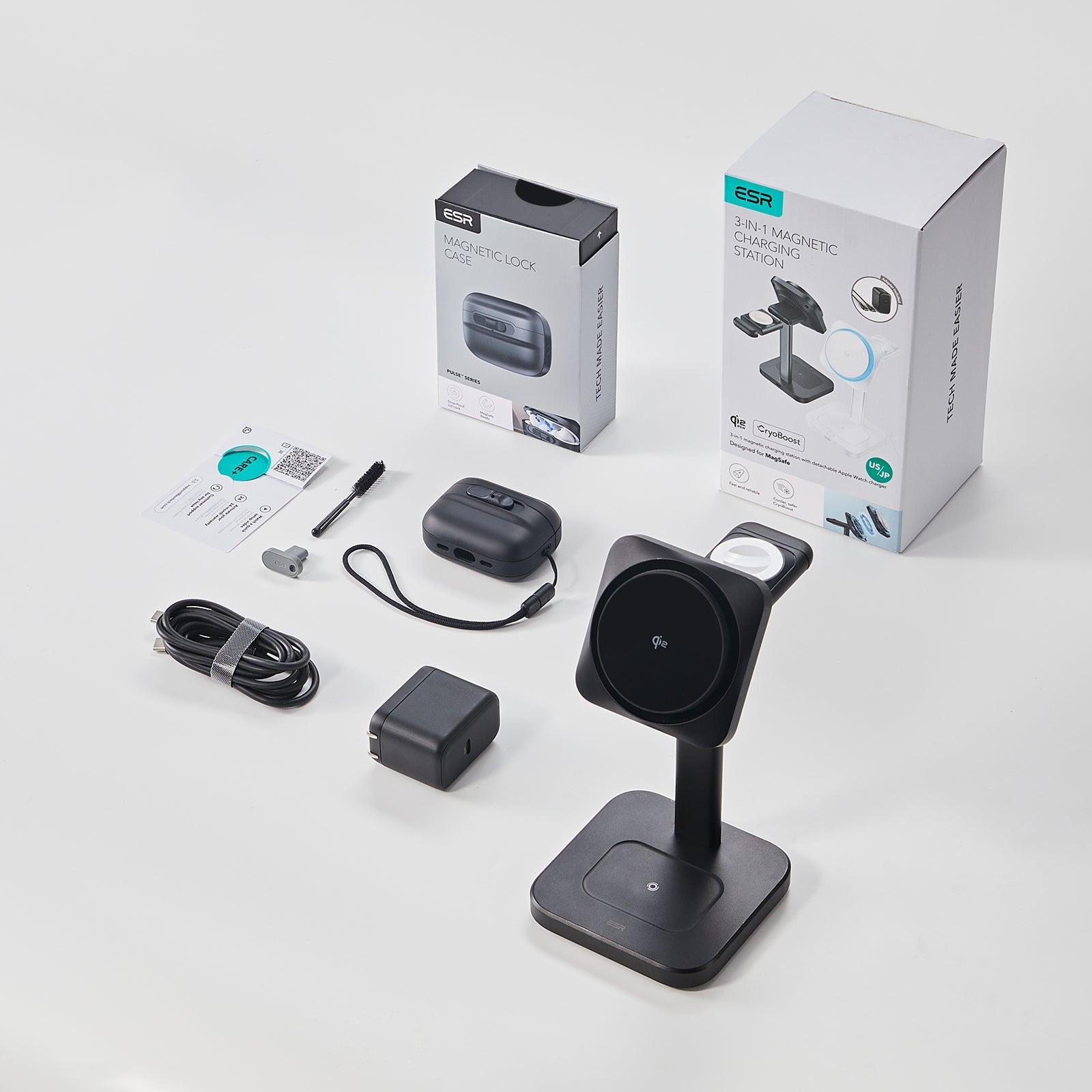 15W-3-in-1-Wireless-Charging-Station-with-CryoBoost-_HaloLock_-and-AirPods-Pro-3-Pulse-FlickLock-Case-Bundle-Black-US-Plug-ESR-239477619