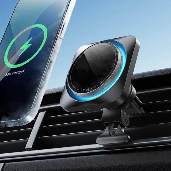 ESR Chargeur de voiture sans fil 15 W avec CryoBoost (HaloLock) – Noir