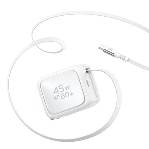 Xtend 45W Retractable Charger - US Plug - White