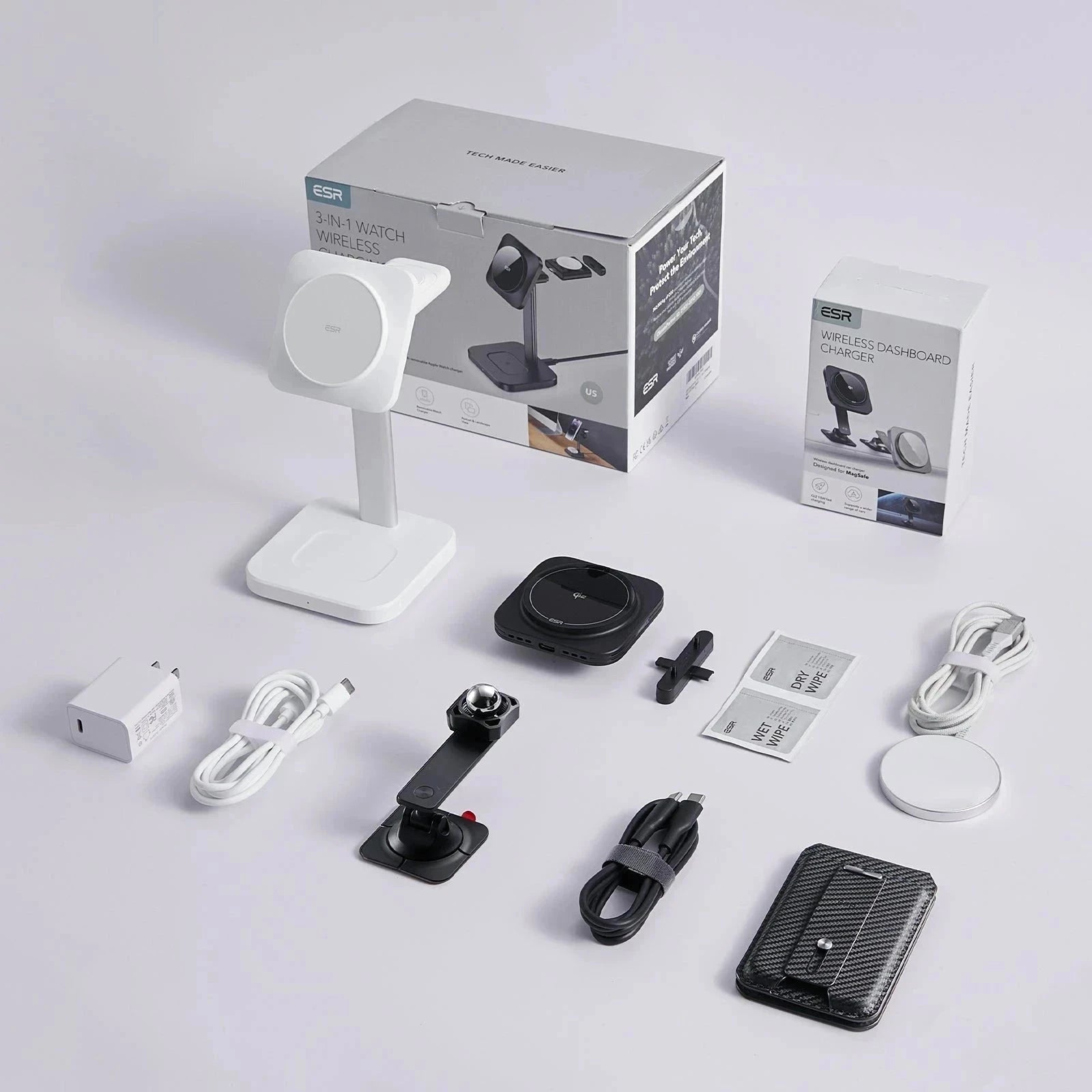 Ultimate USA Charging Bundle: MagSafe Chargers Geo Wallet Stand