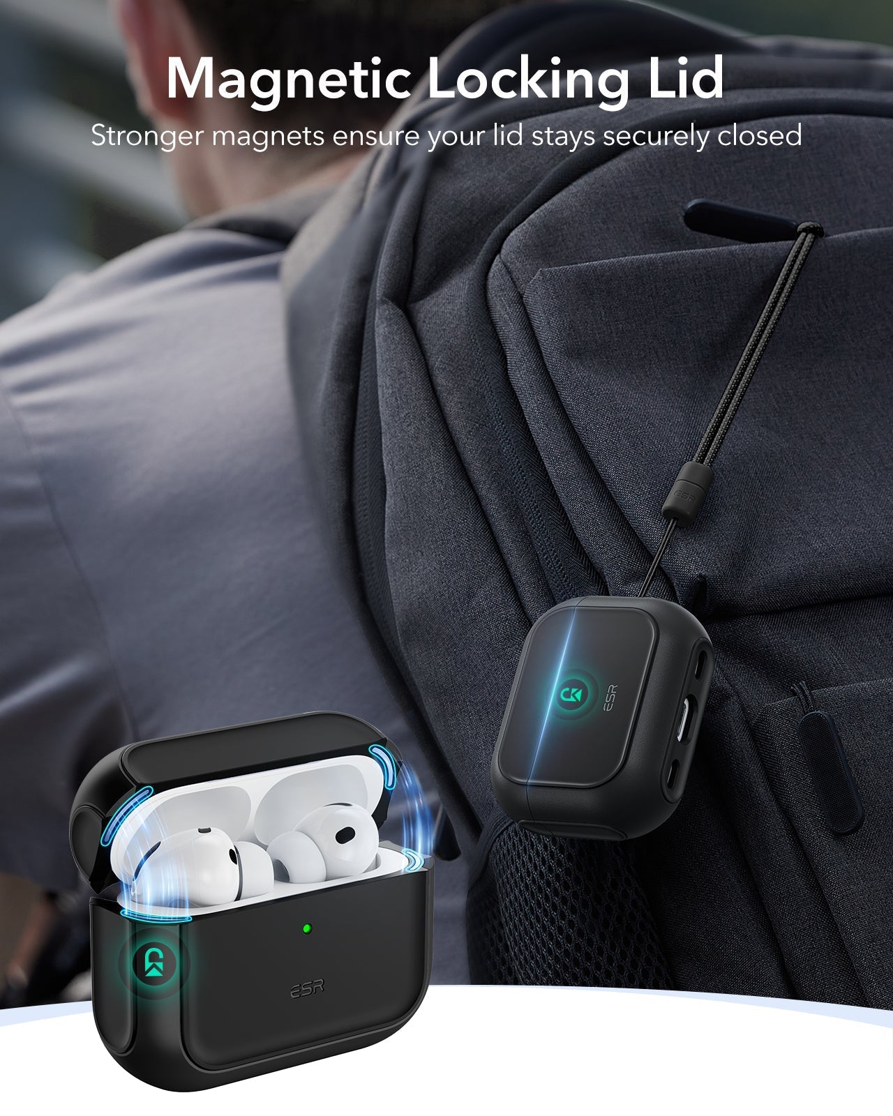 25W CryoBoost 3-in-1 Magnetic Charger (Qi2) and AirPods Pro 3 Orbit Hybrid Case Bundle - US Plug–White ESR ESR
